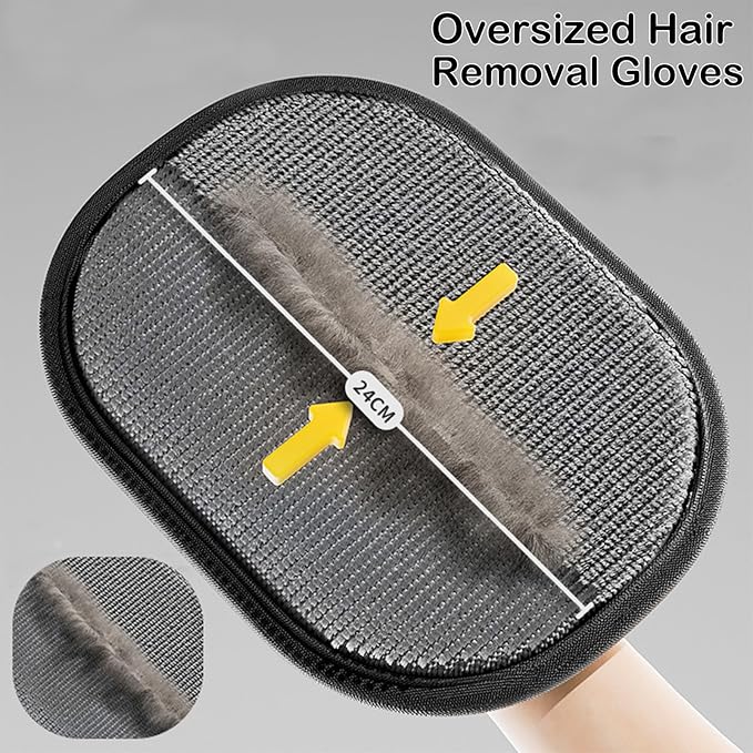 2 PCS Electrostatic Gloves Pet Hair Removal, 2025 New Upgrade Pet Hair Remover Glove Washable Reusable Dogs Cats Hair Gloves Animal Fur Removal Tool for Clothes Furniture Carpet Curtain Bed Sheets