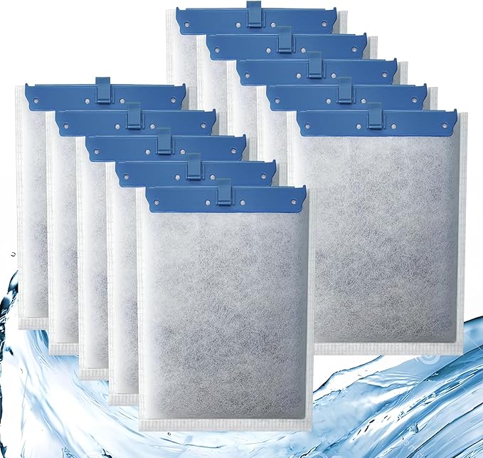 10 Pack Filter Cartridge for Whisper Bio-Bag Filters, Large Aquarium Replacement Filter Cartridges for Whisper Filters 20i,40i/IQ20,30,45,60/PF20,30,40,60 and ReptoFilter