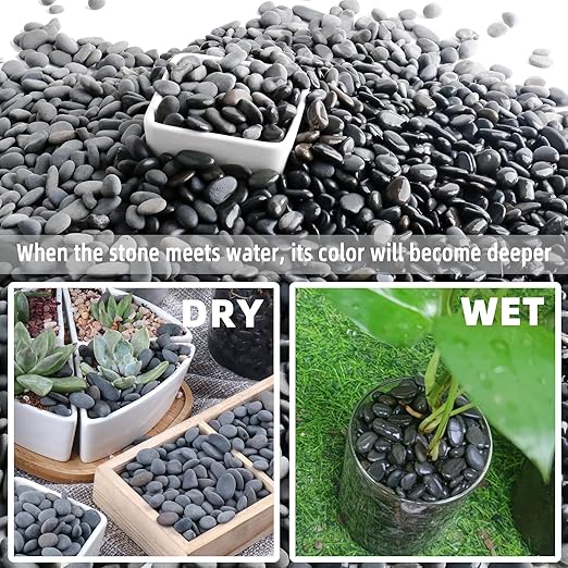 18lb Small Smooth River Rocks Pebbles for Plants & Succulents, Decorative Outdoor Landscaping Garden Rocks, Natural Mexican Beach Pebbles, Gravel for Aquarium, Fish Tanks, Vase and Yard Decor