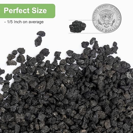 2.5lbs Lava Rocks for Plants, 1/5 Inch Black Gravel for Succulent, Cactus, Bonsai Tree, Pure Volcanic Rocks, Top-Dressing, Good Drainage