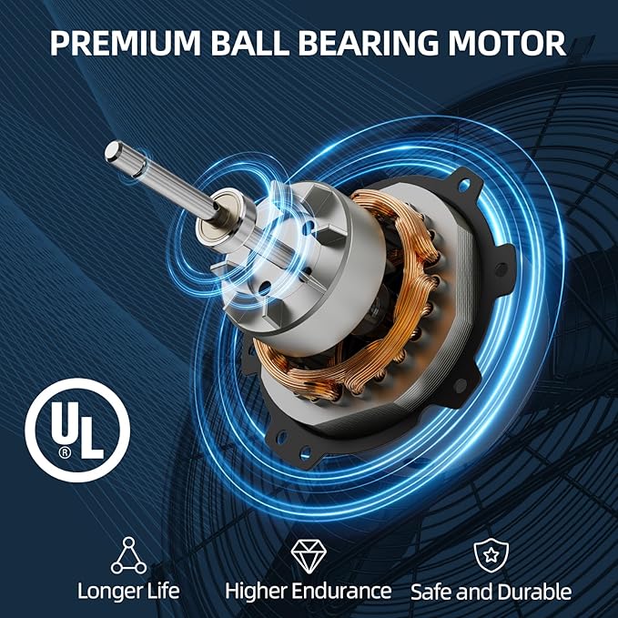 20 Inch Industrial Wall Mount Fan - 6000CFM High Velocity, Heavy Duty Metal Construction, 3 Speeds, Adjustable Tilt, Quiet Operation - Ideal for Garage, Shop, Commercial Use