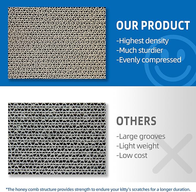 2 in 1 Cat Scratcher Cardboard, Cat Scratching Board Furniture Protector, Cat Scratching Post, Cat Beds for Indoor Cats, Infinity Shape, X-Large